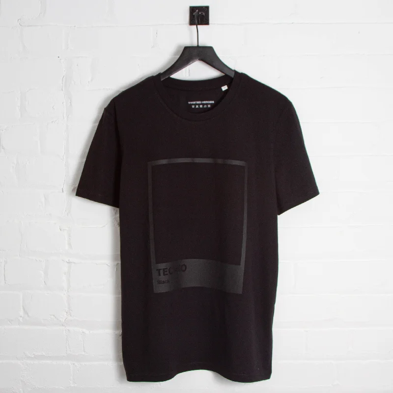 T-Shirt for Marathons and Races-Techno Blk On Blk - Tshirt - Black