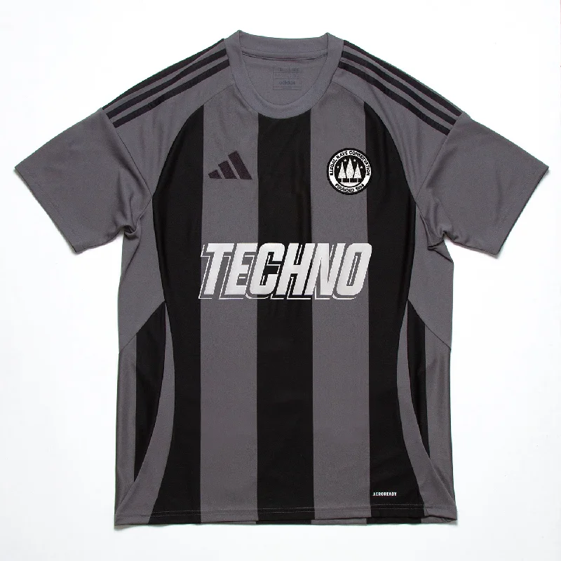 T-Shirt for Casual Wear and Comfort-Techno United FC Striped Club - Jersey - Grey/Black