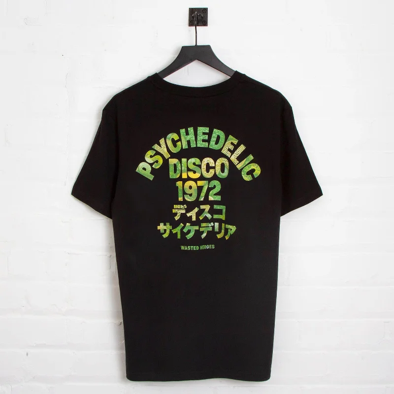 T-Shirt for Birthday Gifts-Terrarium 1972 Psychedelic Disco Back Print - Tshirt - Black