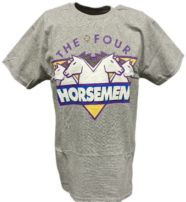 T-Shirt for Custom Merchandise-The Four Horsemen WCW Mens Gray T-shirt