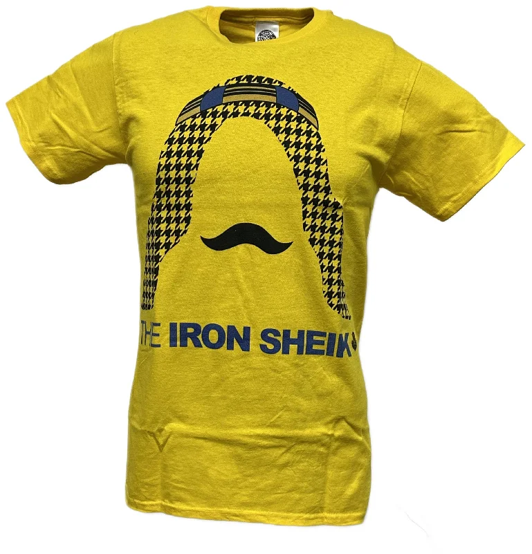 T-Shirt for Marathons and Races-The Iron Sheik WWE Mens Yellow Legends T-shirt