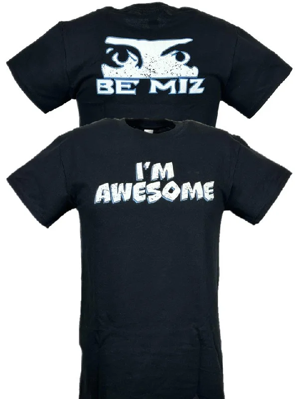 T-Shirt for Customized Work Wear-The Miz I'm Awesome Blue Black Mens T-shirt