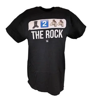 T-Shirt for Event Staff Uniforms-The Rock Boots 2 Asses Emoji WWE Mens T-shirt