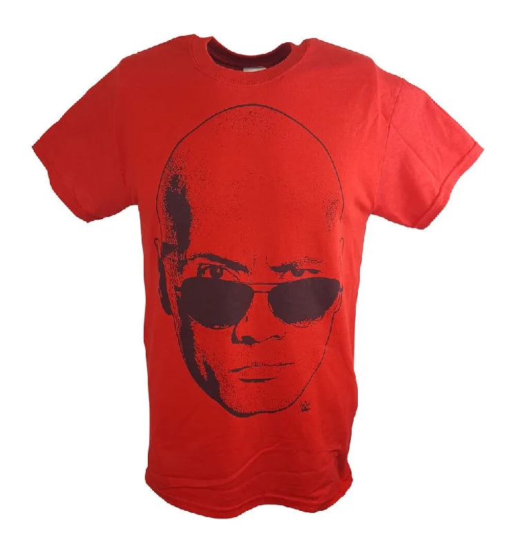 T-Shirt for Music Festivals-The Rock Face Profile WWE Mens Red T-shirt