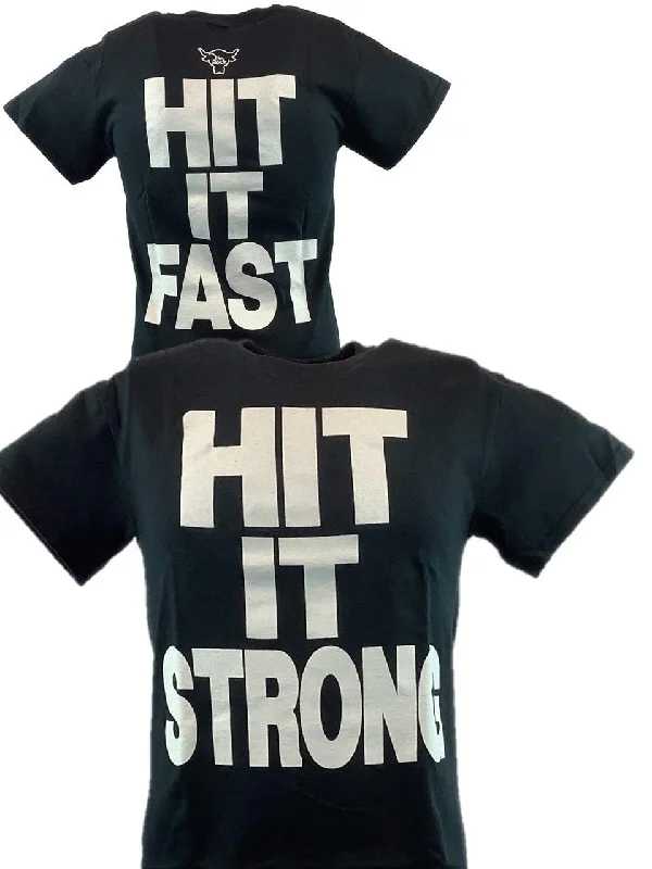 T-Shirt for Graphic and Text Designs-The Rock Hit It Strong Hit It Fast Mens T-shirt