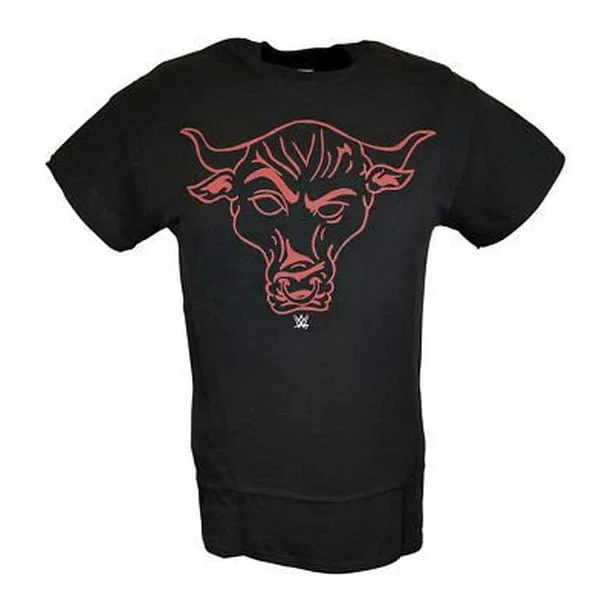 T-Shirt for Summer Festivals-The Rock Red Brahma Bull Line Drawing WWE Mens T-shirt