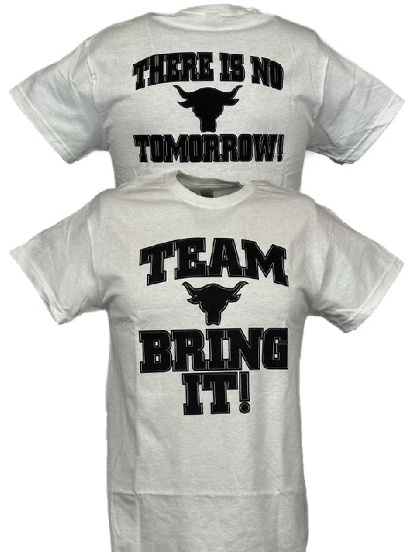 T-Shirt for Comic Book Fans-The Rock Team Bring It There Is No Tomorrow Mens White T-shirt