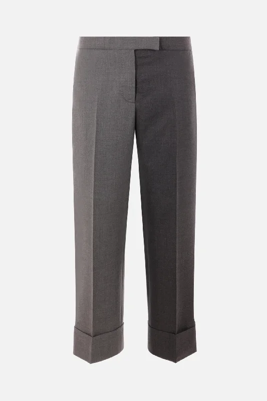 Custom Pants for Contractors and Builders-bicolor wool cropped trousers