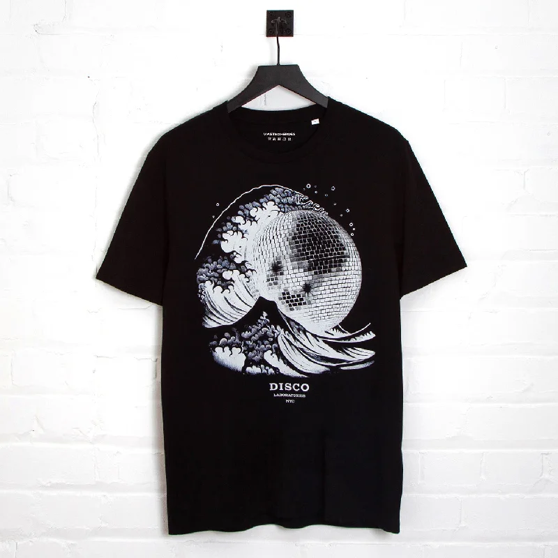 T-Shirt for Company Giveaways-Tsunami Disco Labs NYC Front Print - Tshirt - Black