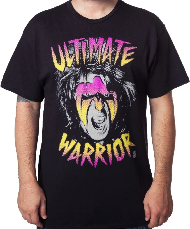 T-Shirt for Custom Matchmaking Wear-Ultimate Warrior Scream WWE Mens Black T-shirt