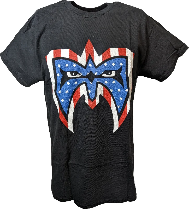 T-Shirt with Soft Feel-Ultimate Warrior USA Mask WWE Mens T-shirt