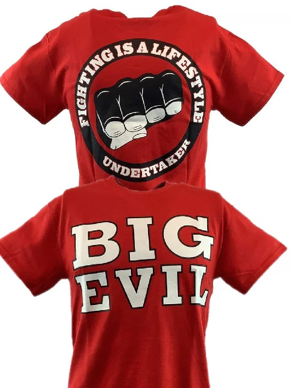 T-Shirt for Comfortable Fit-Undertaker Big Evil Fighting Is Lifestyle Mens Red T-shirt