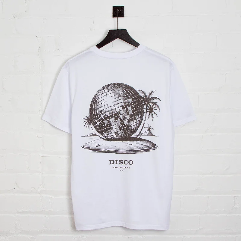 T-Shirt for Graphic and Text Designs-Utopia Disco Labs NYC Back Print - Tshirt - White