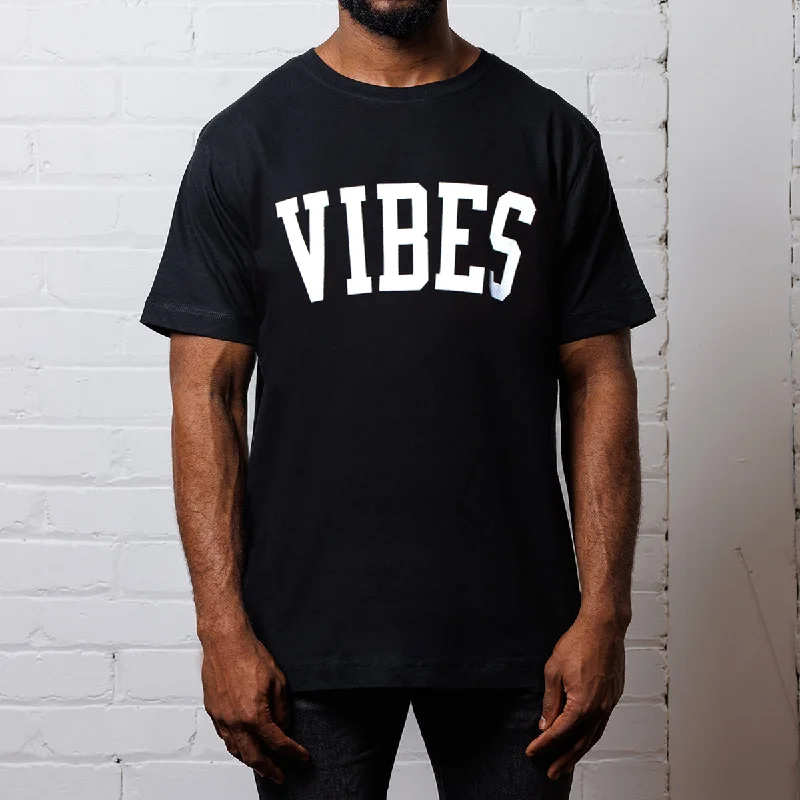 T-Shirt for Fitness Enthusiasts-Vibes - Tshirt - Black