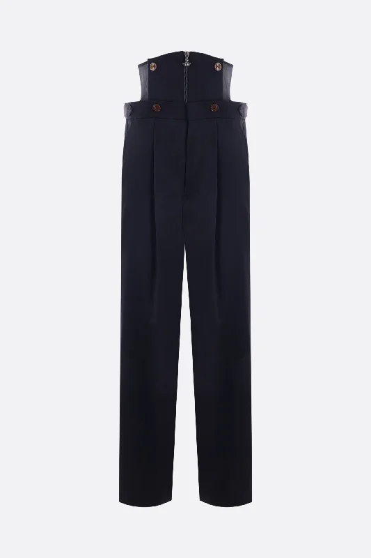 Custom Pants for Technicians-Long Macca Corset wool trousers