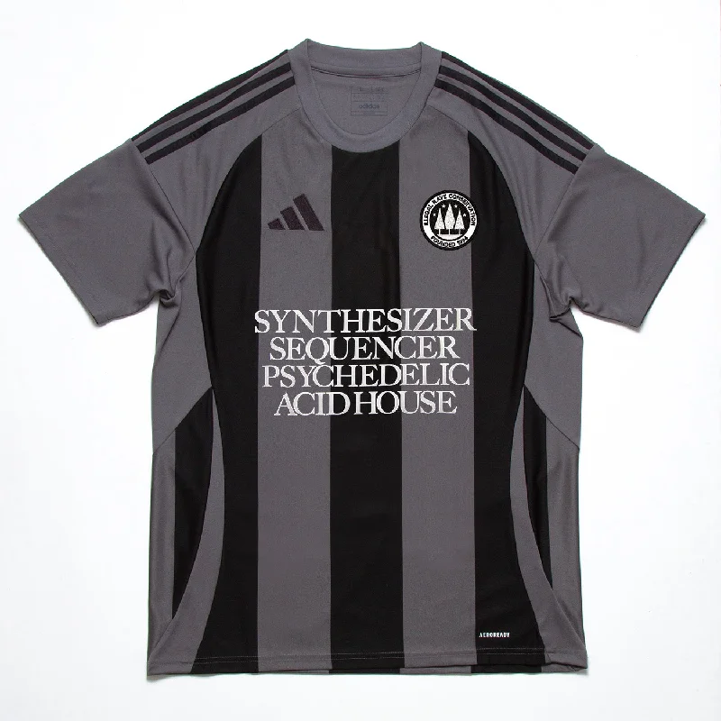 T-Shirt with Personalized Designs-Wasted Heroes FC Striped Club - Jersey - Grey/Black