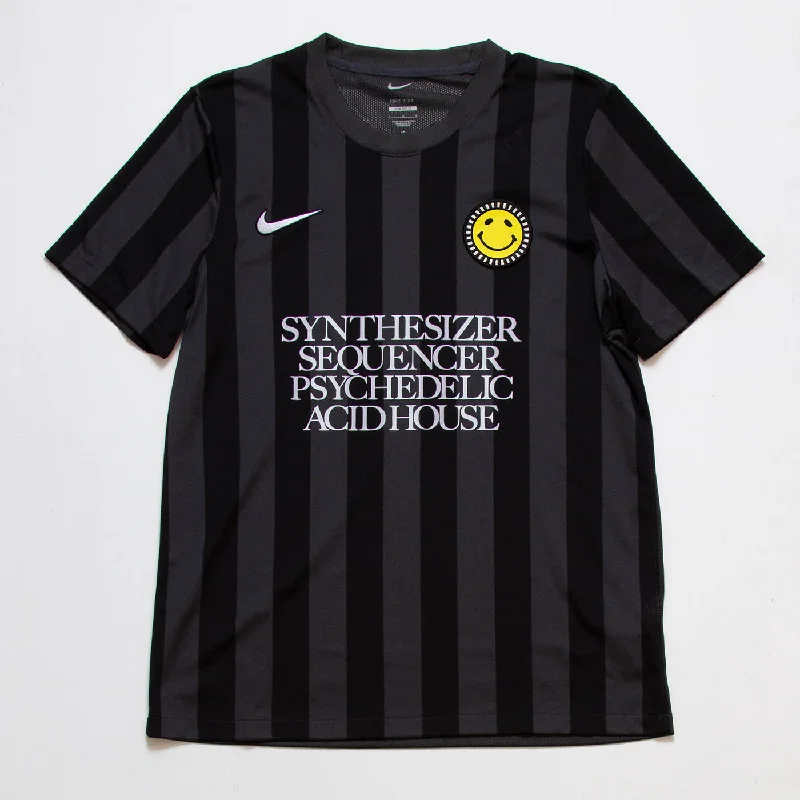 Customizable T-Shirt for Teams-Wasted Heroes  FC Striped Division - Jersey - Black Grey