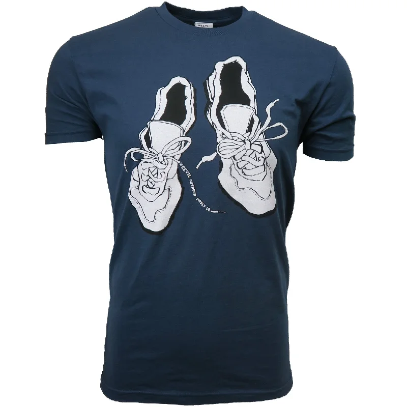 T-Shirt for Inspirational Quotes-RUN SHOES T // NAVY