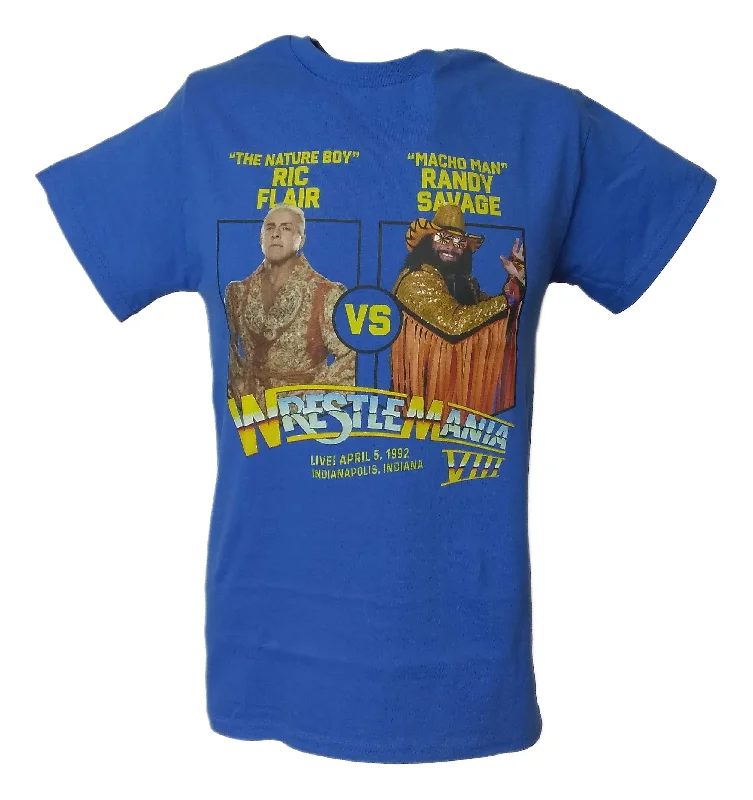 T-Shirt with Trendy Custom Prints-Wrestlemania 8 Ric Flair vs Macho Man Randy Savage WWE Mens T-shirt