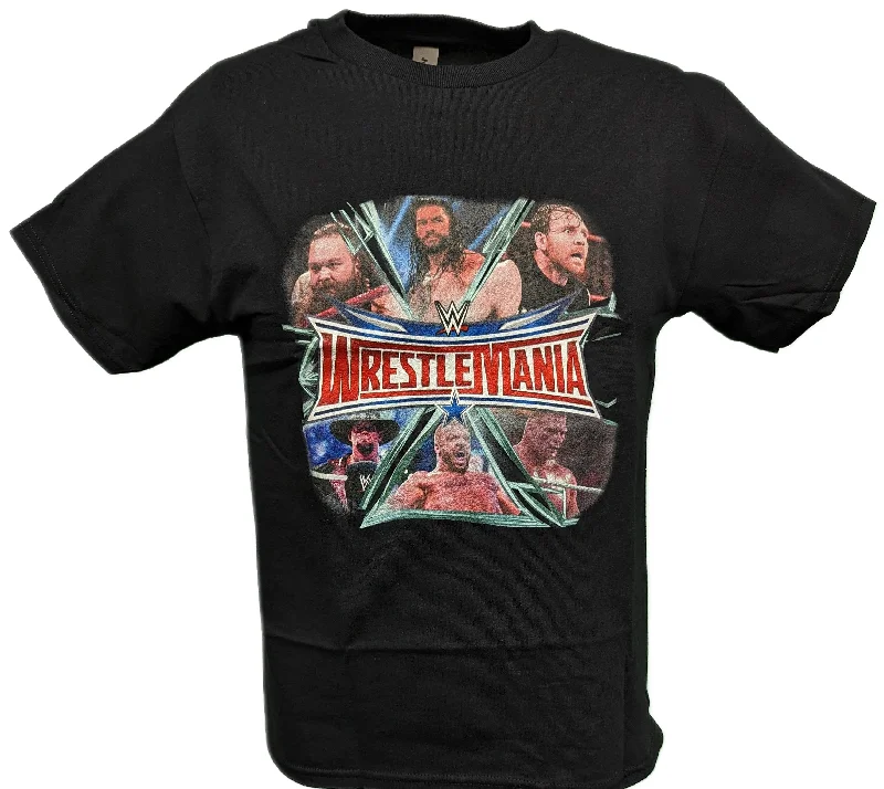 T-Shirt for All-Natural Cotton Designs-Wrestlemania Shattered Triple H Roman Reigns WWE Mens Black T-shirt