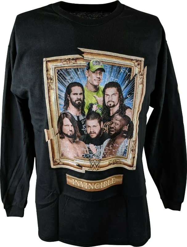 Customizable T-Shirt for Organizations-WWE Long Sleeve Boys Kids T-shirt Cena Reigns Rollins