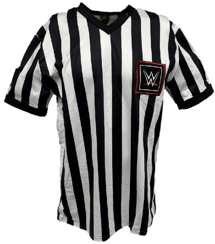 T-Shirt for Comfortable, Breathable Fabrics-WWE Red Logo Monday Night Raw Referee Shirt