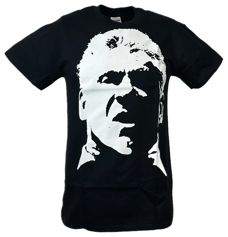 T-Shirt for High-Resolution Prints-WWE Vince McMahon White Face Profile Mens Black T-shirt