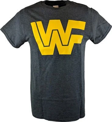 T-Shirt for Loose-Fit Comfort-WWF Old School Yellow Logo Mens Gray T-shirt