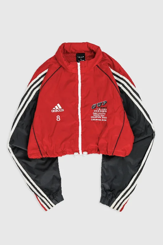 Jackets for Extreme Cold-Rework Adidas Ohio State Crop Windbreaker - L