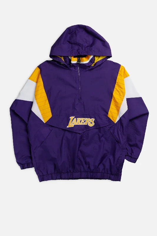 Custom Jackets for Hiking-Vintage LA Lakers NBA Pullover Jacket - L