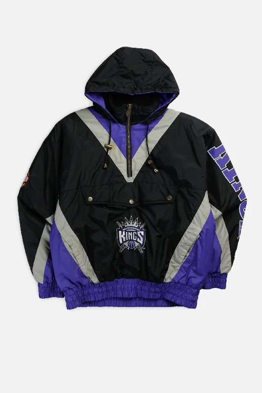 Custom Jackets for Running-Vintage Sacramento Kings NBA Pullover Jacket - L